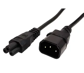 Lindy C14 - C5 (trojlístek) černá / Prodlužovací napájecí kabel / 3 m