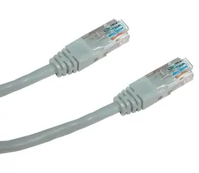 DATACOM Patch kabel UTP CAT6 1m šedý / Síťový kabel / kulatý / RJ45