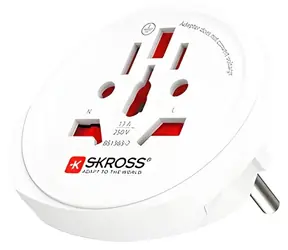 SKROSS Cestovní adaptér World to Europe / pro 220+ destinací / 2 a 3pólová zařízení