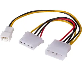 Akyga AK-CA-35 / Redukční kabel / Molex na 2x 3-pin / 0,15 m / vícebarevný