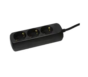 LogiLink Prodlužovací kabel 3 zásuvky černá / Prodlužovací kabel / 1,4 m / 230 V, 16 A / TÜV, GS