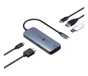 Icy Box IB-DK4081-SO antracitová / Dokovací stanice / USB-A / USB-C / HDMI 4K60Hz / PD 100W
