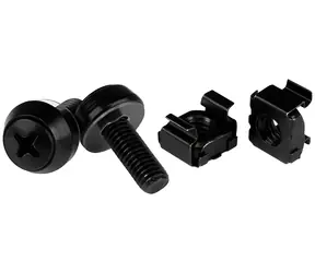 StarTech Šrouby a klecové matice M6 12 mm černá / Montážní sada pro rack / 100 ks