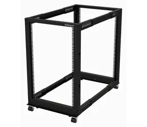 StarTech Otevřený rack 18U mobilní / Otevřený rozvaděč / 19" / 4-sloupkový / nastavitelná hloubka 22-40" / pojízdný