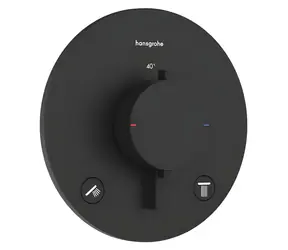 Hansgrohe Ecostat Comfort S matná černá / Termostatická baterie pod omítku / pro 2 spotřebiče / SafetyStop