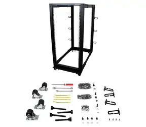 StarTech Otevřený rack 25U mobilní / Otevřený rozvaděč / 19" / 4-sloupkový / nastavitelná hloubka 22-40" / pojízdný