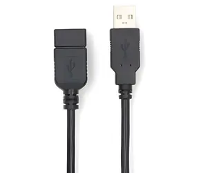 Nedis USB-A (M) - USB-A (F) 2.0 3m černá / Prodlužovací kabel / 18 W / 480 Mbps
