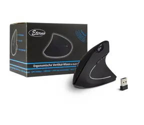 Inter-Tech Eterno KM-206R černá / Ergonomická myš / Bezdrátová 2,4 GHz / 1600 DPI / 6 tlačítek