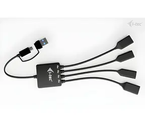 i-tec USB-C+USB-A Cable HUB 4 Port / USB hub / USB 3.2 Gen 1 / 2x USB-A + 2x USB-C / 5 Gbps