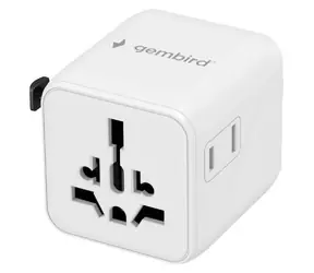 Gembird TPA-INT-01-W bílá / Cestovní adaptér / US/UK/EU/AU / 250V/10A