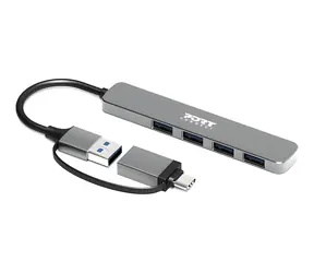 PORT CONNECT 900161 / USB hub / 4x USB-A 3.0 / USB-C/USB-A vstup / 5 Gb/s