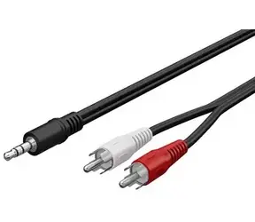 goobay audio kabel 3,5mm Jack - 2x RCA 1,5 m černý / Audio kabel / Jack - 2x RCA / stereo / 1,5 m