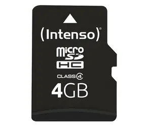Intenso 4GB / Paměťová karta / MicroSDHC / Class 4 / 20 MB/s / vč. SD adaptéru