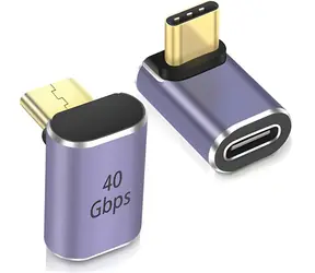 PremiumCord Adaptér USB-C zahnutý 90° 40 Gbps / Adaptér / hliníkový