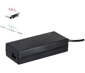 Akyga Nabíječka na notebook pro Dell / 19.5V / 6.7A / 130W / konektor 7.4x5.0 mm + pin
