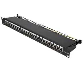 Extralink Patch panel CAT6A STP 24 portů / Patch panel / 19" / STP / LSA IDC