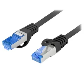 Lanberg CAT6A S/FTP 5m černá / Patch kabel / LSZH / CCA / Fluke Passed