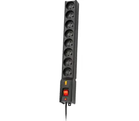 Lestar LX 810 černá / Přepěťová ochrana / 8 zásuvek / 1,5 m