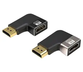 PremiumCord Adaptér HDMI A F/M Space Grey / Redukce / zahnutá 90° vlevo / 8K/60Hz / 4K/120Hz