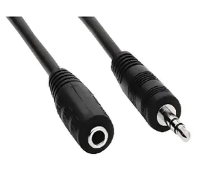 OEM Prodlužovací kabel Jack 3,5mm černá / Audio kabel / Jack 3,5mm (M) - Jack 3,5mm (F) / 10 m