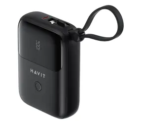 Havit PB5215 10000 mAh černá / Power banka / 2x USB-C / 1x MicroUSB / Lightning