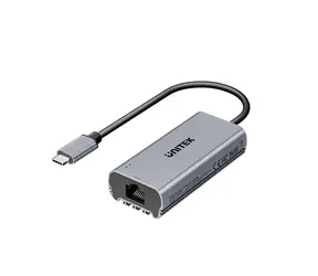 Unitek USB-C na RJ45 5Gbps šedá / Síťový adaptér / Ethernet 5 Gbit/s / USB Type-C