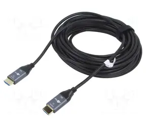Goobay optický hybridní HDMI kabel (AOC) černá/šedá / Kabel HDMI / AOC hybridní / 8K 60Hz / 48 Gbit/s / 10 m