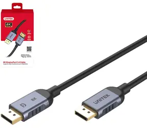 Unitek C1628GY01-2M černá / Kabel DisplayPort / DisplayPort (M) - DisplayPort (M) / 2 m / DP 2.1 / 8K 60Hz