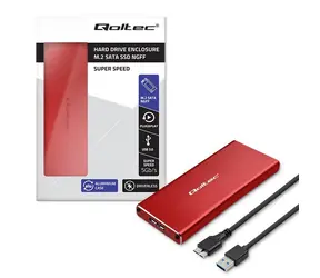 Qoltec Externí box pro 4x M.2 SSD červená / Externí box / SATA / NGFF / USB 3.0