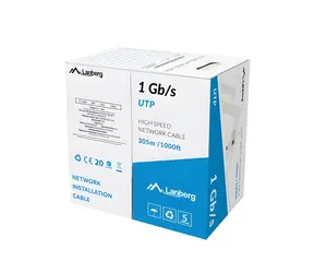 Lanberg UTP kabel drát šedá / Síťový kabel / 305 m / CCA / 250 MHz