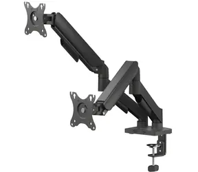 Savio UM-04 černá / Stolní držák pro 2 monitory / 17" - 32" / VESA 100x100 / naklápěcí, otočný