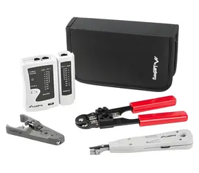 Lanberg Sada nářadí pro montáž LAN sítí / Instalační nářadí / LSA nůž / krimpovací kleště RJ-45 / tester kabelů