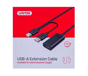 Unitek Y-278 černá / Aktivní prodlužovací kabel USB 2.0 / 2x USB-A (M) - USB-A (F) / 10 m