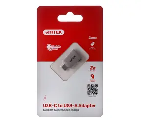 Unitek A1025GNI stříbrná / Adaptér / USB-C na USB-A / OTG / 5 Gbps
