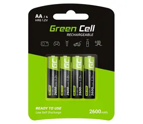 Green Cell Akumulátory AA HR6 2600 mAh / Nabíjecí baterie / NiMH / 1,2V / 4 ks