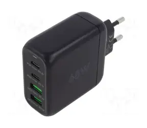 Goobay 68W černá / Nabíječka / GaN / USB-C PD / USB-A QC / 2x USB-C + 2x USB-A