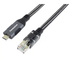 PremiumCord adaptér USB-C na RJ45 Gigabit Ethernet / Adaptér / 10/100/1000 Mbit / RTL8153E / 1 m