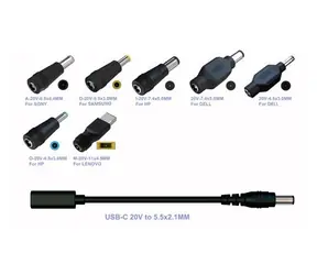 Eurocase Koncovky pro napájecí adaptér AD-716 / Koncovka pro adaptér / USB-C / 7 ks / Sony, Samsung, HP, Dell, Lenovo