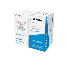 Lanberg UTP Cat5e šedá / Síťový kabel / drát / CCA / 305 m / 100 MHz