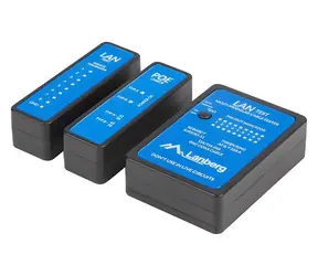 Lanberg tester kabelů LAN a PoE černý / Tester kabelů / RJ-45 / RJ-11 / Koax / PoE test / LED indikace