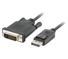 Lanberg DisplayPort-DVI kabel černá / Kabel / DisplayPort(M) - DVI-D(M) 24+1 / 1,8 m / Full HD