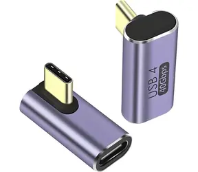 PremiumCord Adaptér USB-C 90° hliníkový / Redukce / USB-C / USB4.0 / 40 Gbps / 100 W