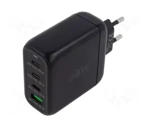 Goobay GaN 68W černá / Síťová nabíječka / 3x USB-C + 1x USB-A / USB-C PD / Quick Charge