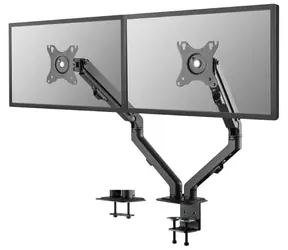 Neomounts FPMA-D650DBLACK černá / Držák displeje na stůl / 17-27" / svorka / VESA 100x100 / nosn. 2x7kg / 2 displeje