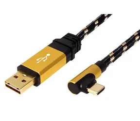 Roline GOLD USB 2.0 A - USB-C lomený 90° / Kabel / propojovací / 1,8 m