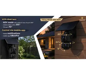 Viking HDs06 AOV WiFi / Venkovní solární IP kamera / 6 MP / AOV 350° / Pan 355°/Tilt 90° / IP66