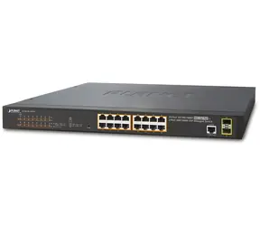 Planet GS-4210-16P2S / Switch / L2 / 16x 1Gb / 2x 1Gb SFP / 16x PoE 802.3at / 220W