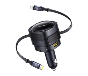 Baseus Enjoyment Max C00035507121-02 černá / Nabíječka do auta / 2x USB-C + kabel USB-C a Lightning / 90W