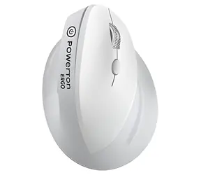 Powerton ERGO SPIRA bílo-šedá / Bezdrátová myš / ergonomická / optická / Bluetooth a 2.4GHz / 3200 DPI