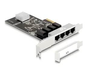 Delock PCI Express x4 / Síťová karta / 4x RJ45 / Gigabit LAN / Realtek RTL8111H